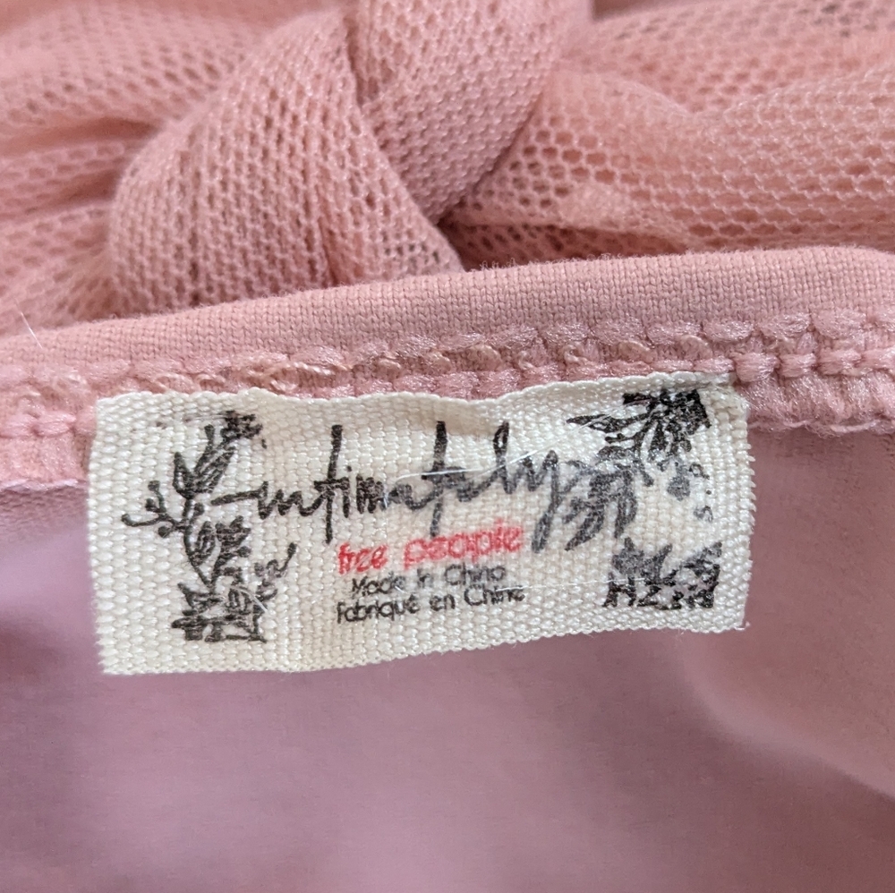 NWOT Free People Intimately Tongue Tied Bodysuit Long sleeve Blush Rose Pink S - Picture 8 of 14